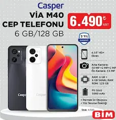 CASPER VİA M40 CEP TELEFONU 6GB/128 GB fiyat ve kampanya bilgisi